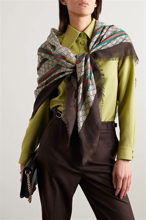 gucci arabesque scarf|gucci frayed scarf.